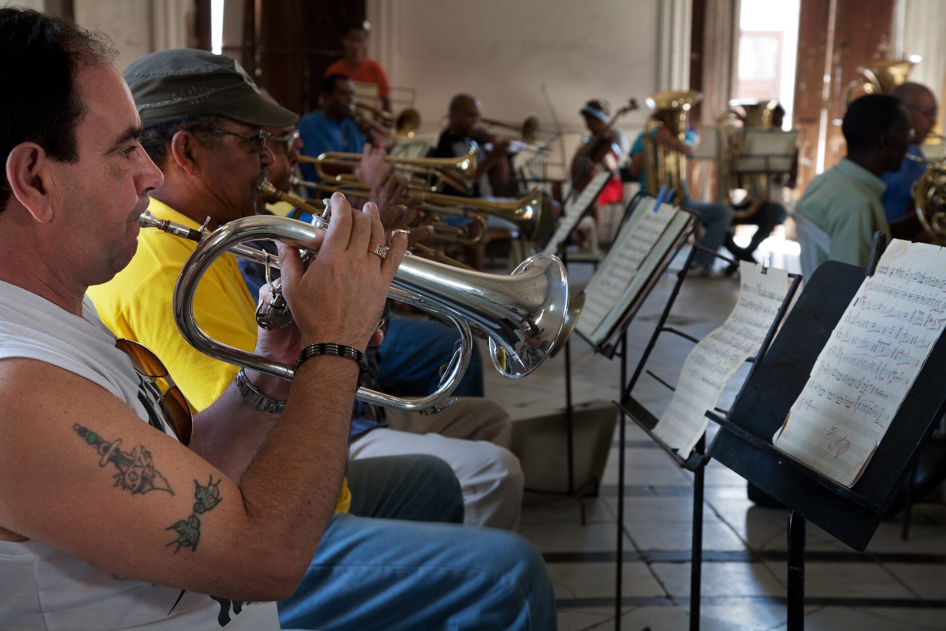 Cuban band trumpet street